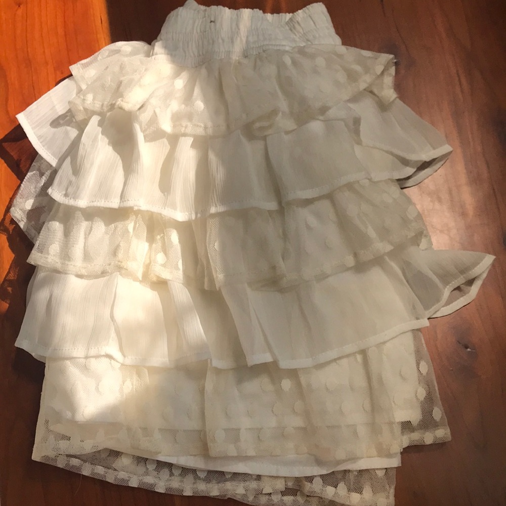 Hollister White Skirt with Ruffles